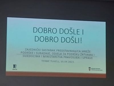 Sastanak predstavnika i predstavnica sustava za podršku žrtvama i svjedocima kaznenih djela